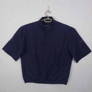 FootJoy DryJoys Mens Navy Blue Short Sleeve Golf Windshirt Pullover 10204 Medium